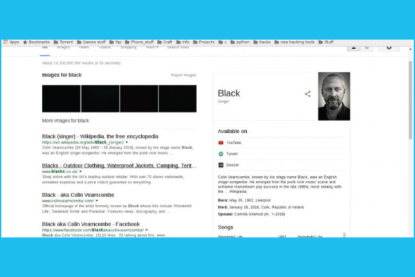 Google Testing Black Links in Search Results